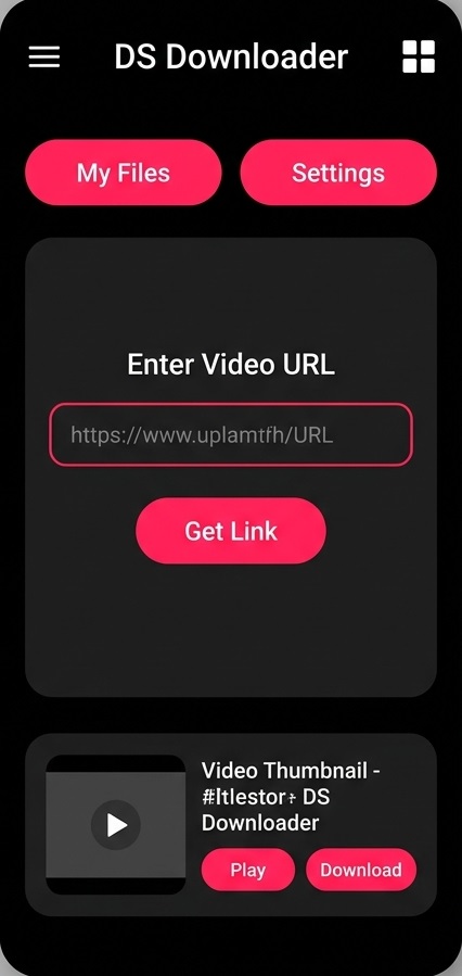 DS Downloader - Tampilan awal aplikasi
